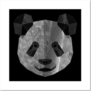 Panda Low Poly Double Exposure Art Posters and Art